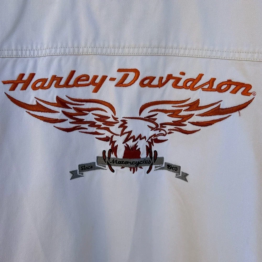 NWOT Harley-Davidson Logo Spell Out Button Down Long Sleeve Shirt - Size XL